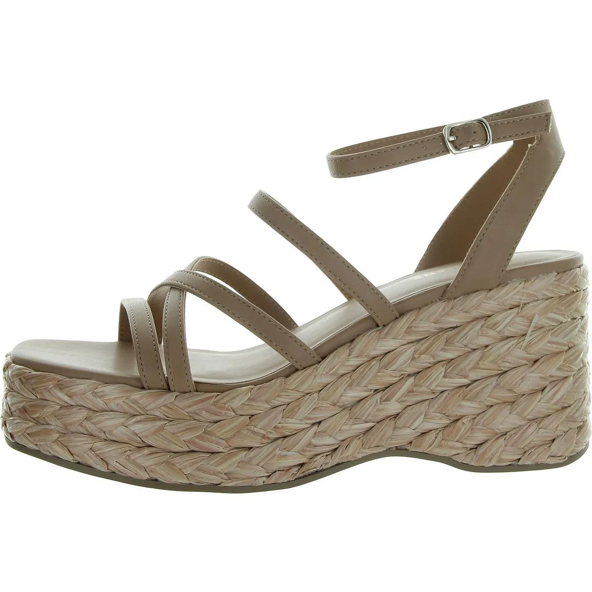 Finnickk Womens Faux Leather Strappy Wedge Sandals