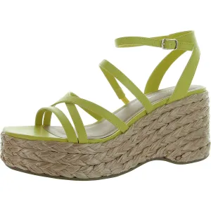 Finnickk Womens Faux Leather Strappy Wedge Sandals