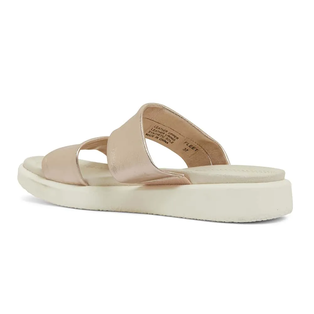 Fleet Slide in Soft Gold Leather