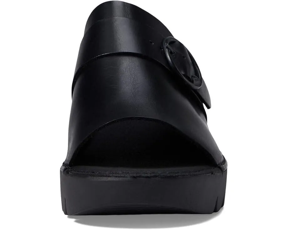 Fly London EPLE519FLY Sandals Women's US 8-8.5 Black Leather Block Heel KHD526