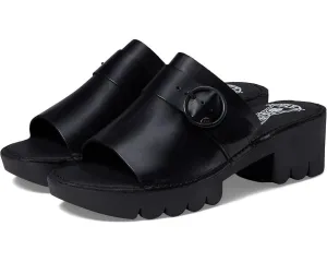 Fly London EPLE519FLY Sandals Women's US 8-8.5 Black Leather Block Heel KHD526