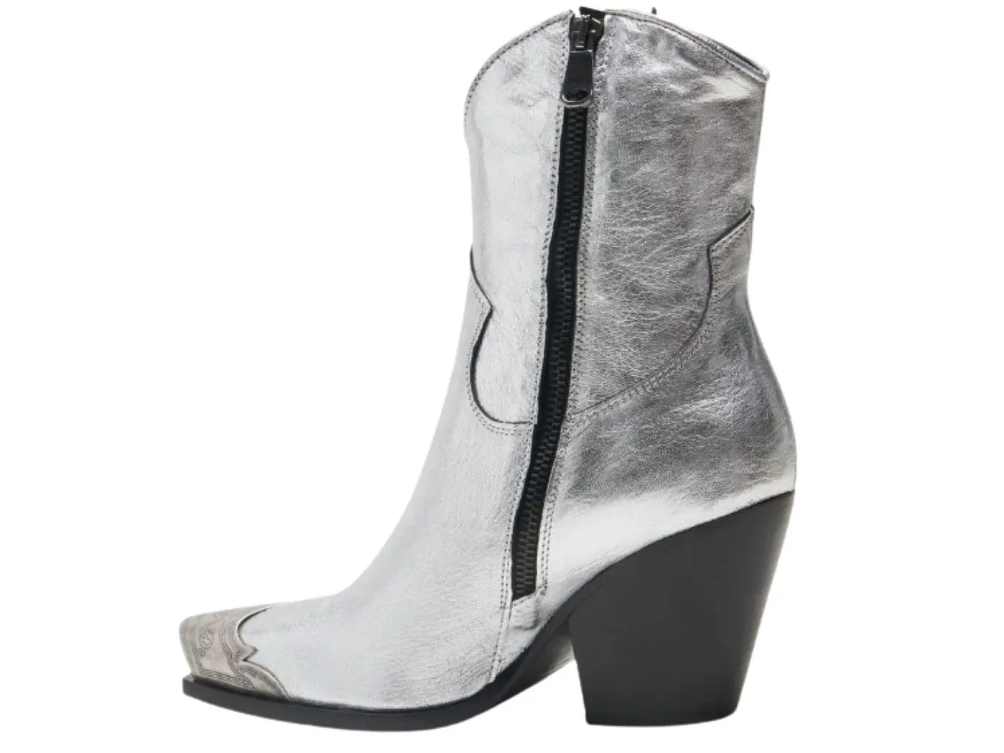 Free People: Brayden Western Boot in Pewter