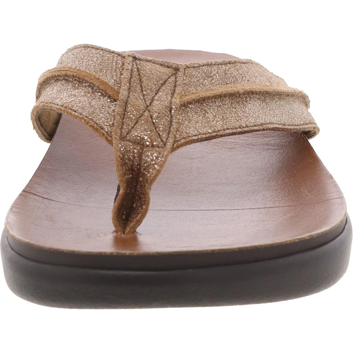 Freedom Womens Metallic Leather Flip-Flops