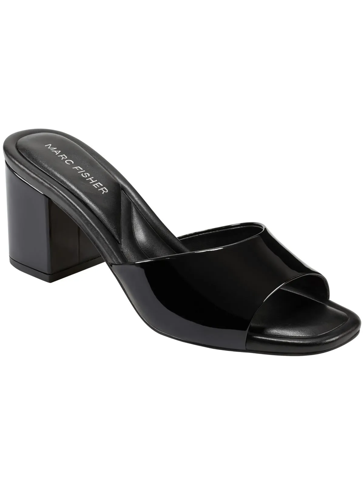 Fynn Womens Patent Peep-Toe Block Heel