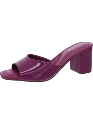 Fynn Womens Patent Peep-Toe Block Heel