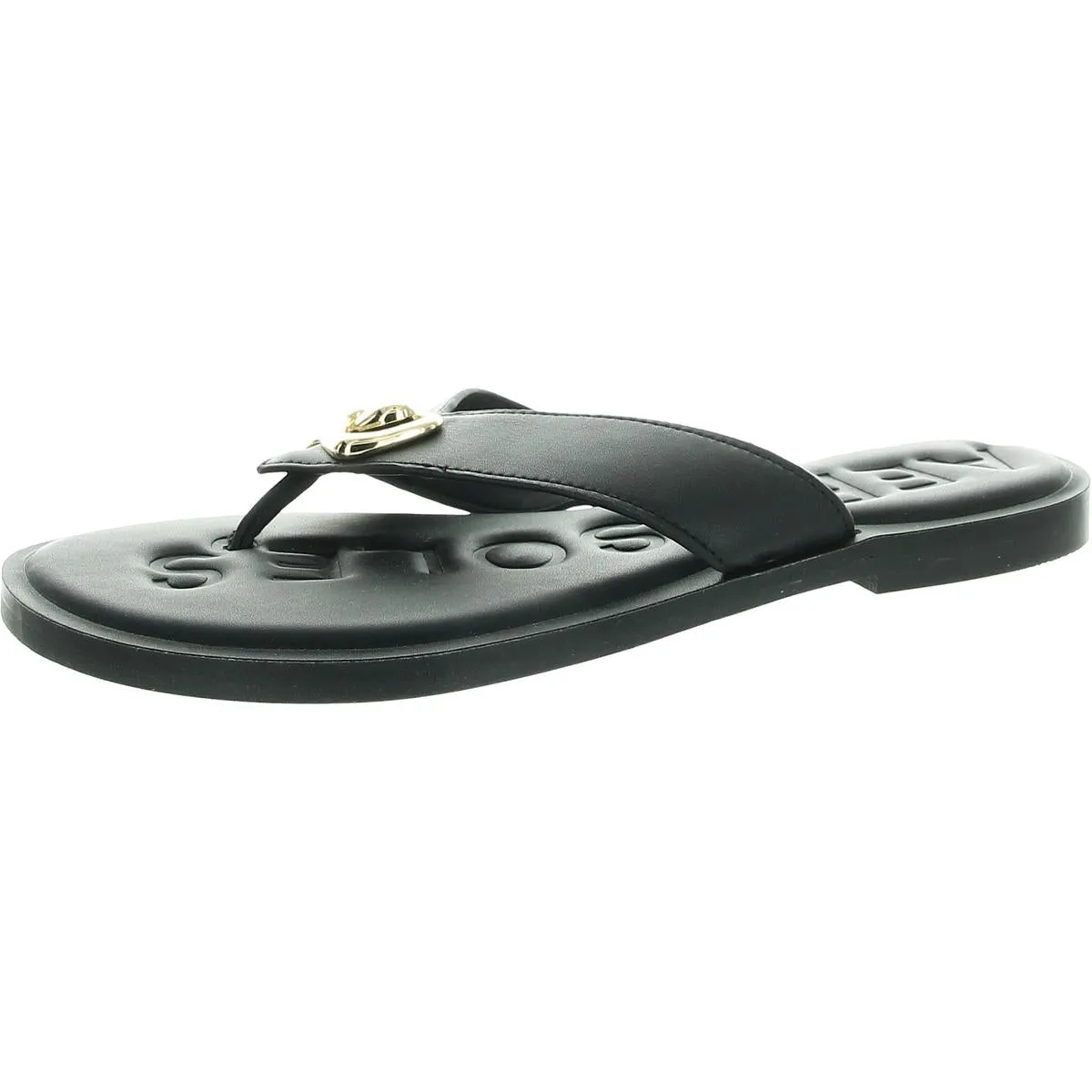 Galen Womens Faux Leather Slip-On Slide Sandals