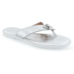 Galen Womens Faux Leather Slip-On Slide Sandals