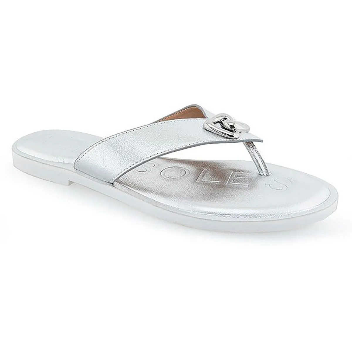 Galen Womens Faux Leather Slip-On Slide Sandals