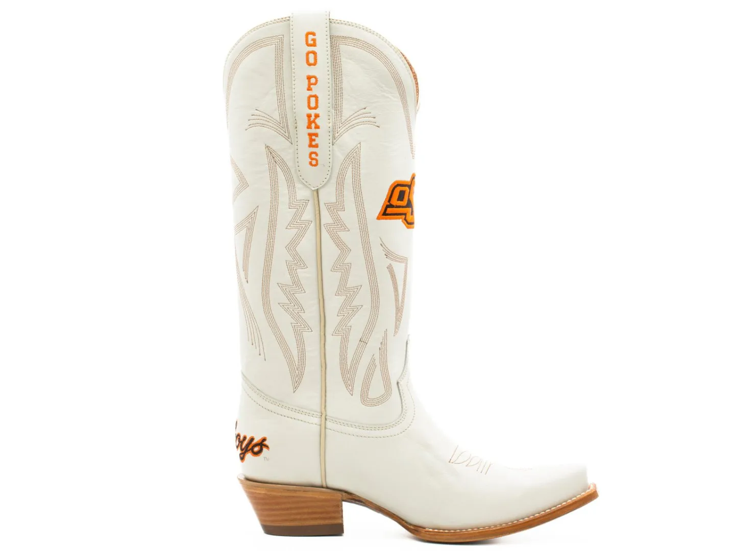 Gameday Boots: Oklahoma State University in Ivory