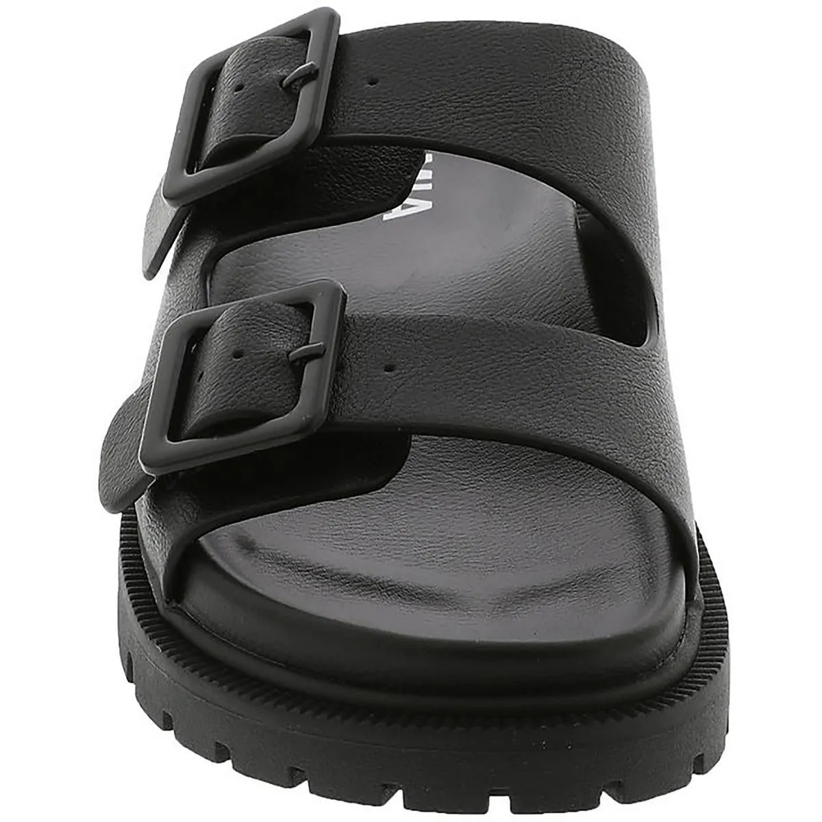 Gen Womens Faux Leather Buckle Slide Sandals