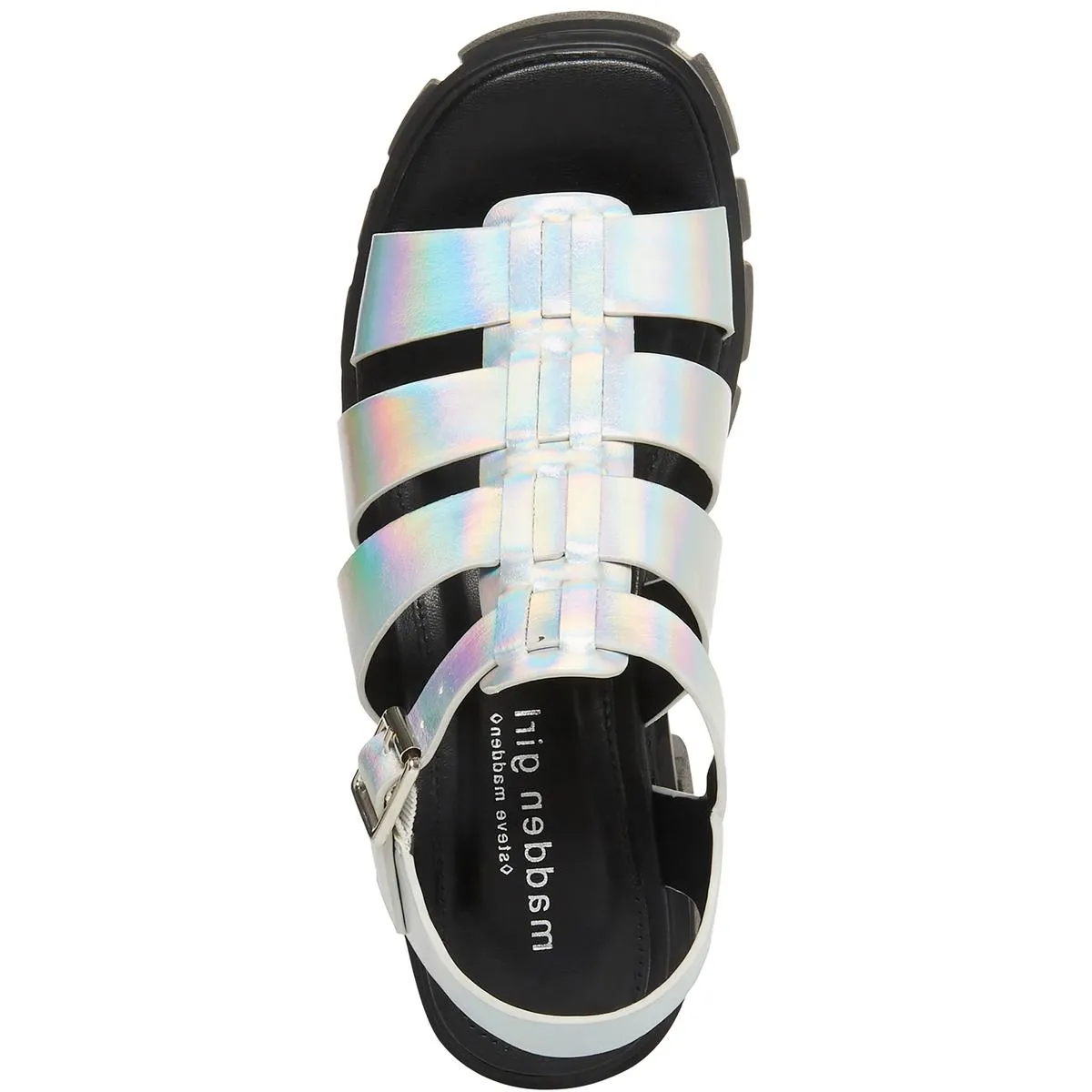 Gennesis Womens Faux Leather Lug Sole Platform Sandals