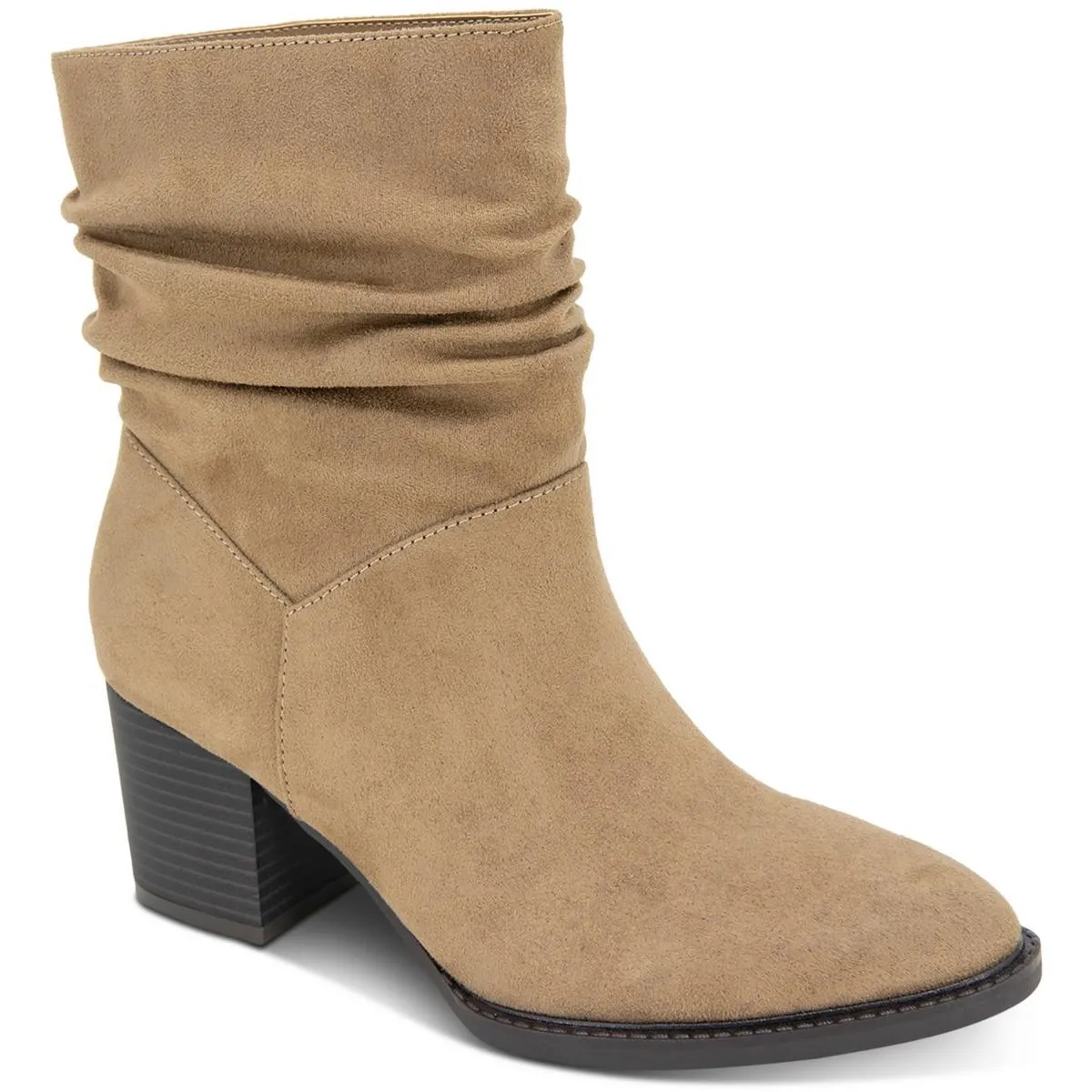 GENOVIA Womens Faux Suede Pull On Ankle Boots