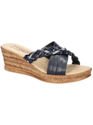 GESSICA Womens Faux Leather Mule Sandals