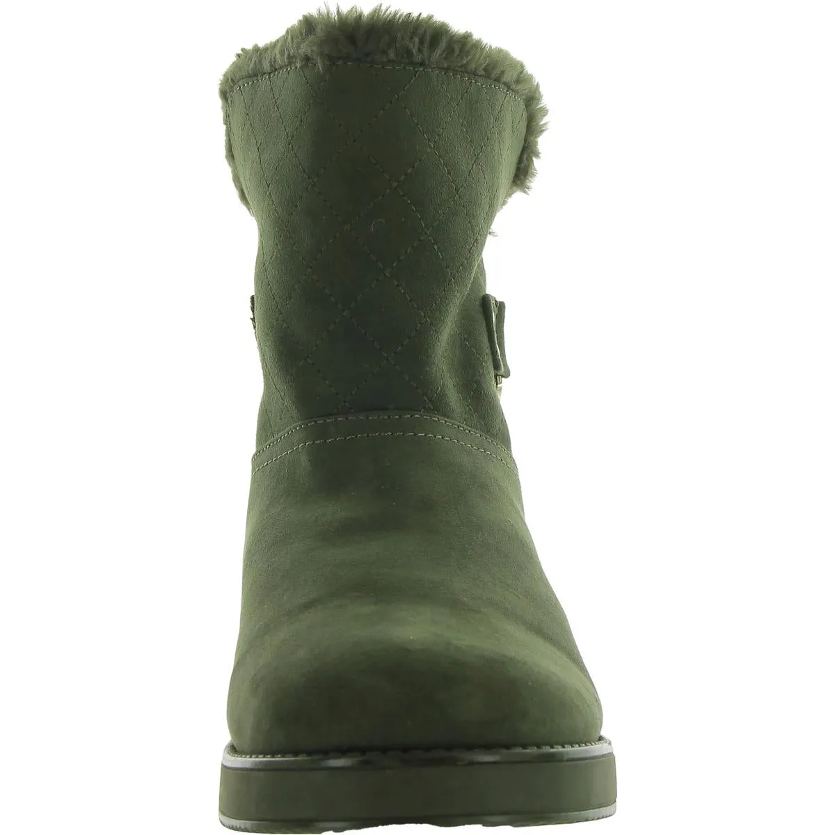 GGALESSA Womens Faux Leather Faux Fur Winter & Snow Boots
