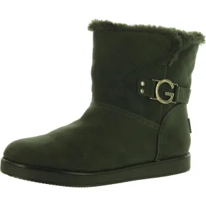 GGALESSA Womens Faux Leather Faux Fur Winter & Snow Boots