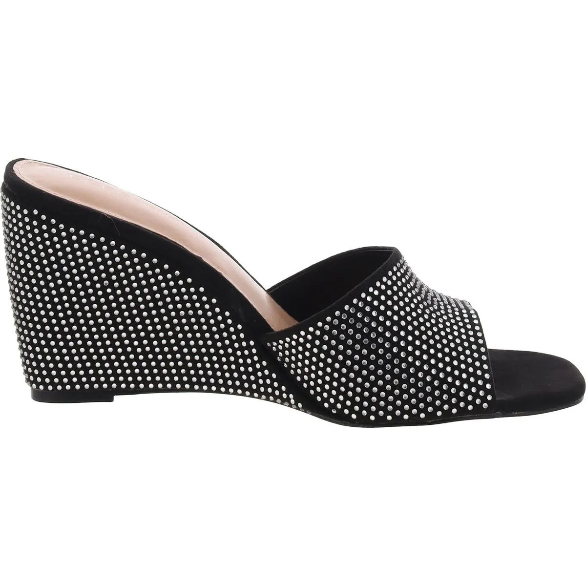 Giani Womens Open Toe Rhinestone Slide Sandals