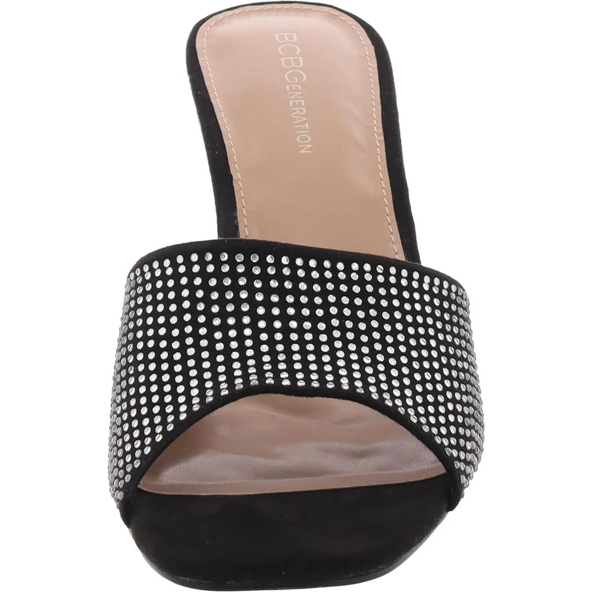 Giani Womens Open Toe Rhinestone Slide Sandals