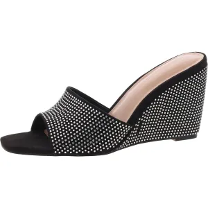 Giani Womens Open Toe Rhinestone Slide Sandals