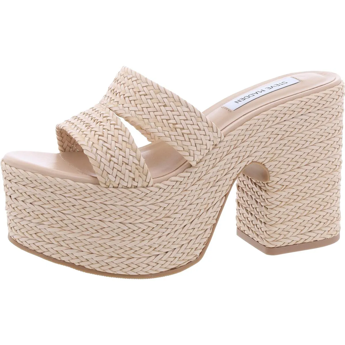 Gianni Womens Slip On Block Heel Platform Sandals