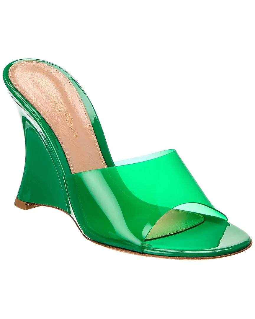 Gianvito Rossi 95 Vinyl & Patent Wedge Sandal