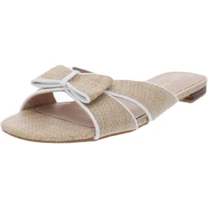 Gigi Womens Bow Open Toe Slide Sandals