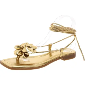 Gilma 2 Womens Faux Leather Metallic Ankle Strap