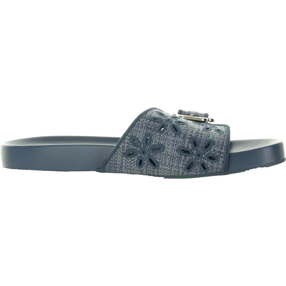Giulia Womens Buckle Embossed Slide Sandals