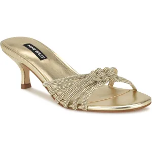 GLITZY5 Womens Cushioned Footbed Man Made Mule Sandals