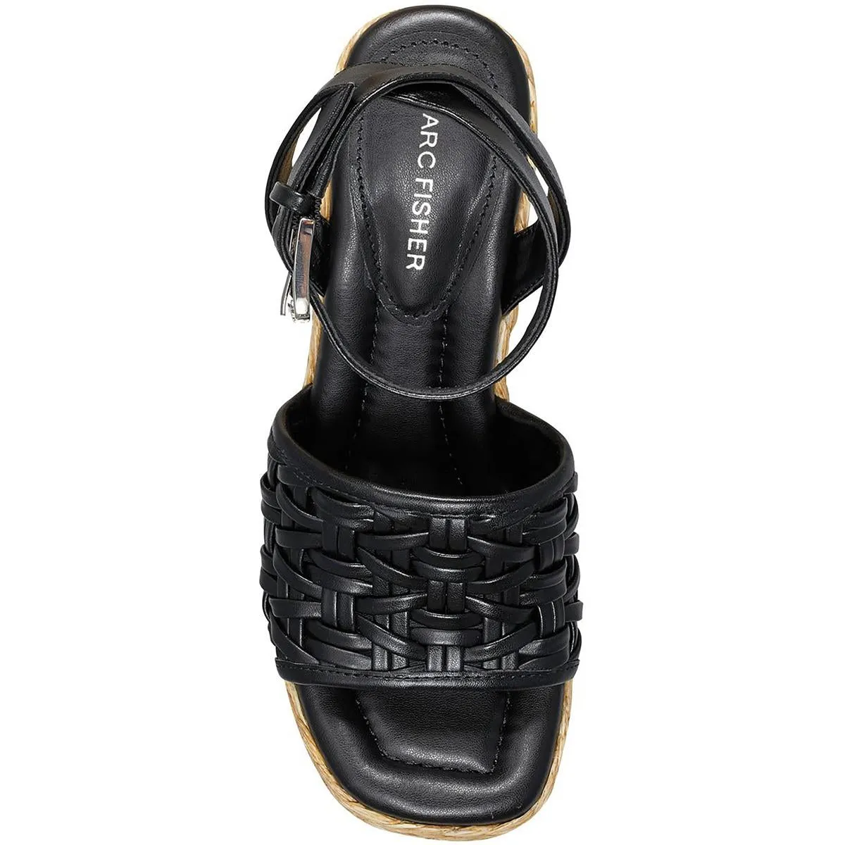 GODINA Womens Faux Leather Ankle Strap Wedge Sandals
