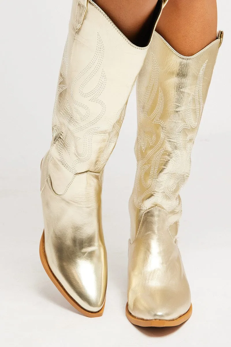 Gold Cowboy Boots