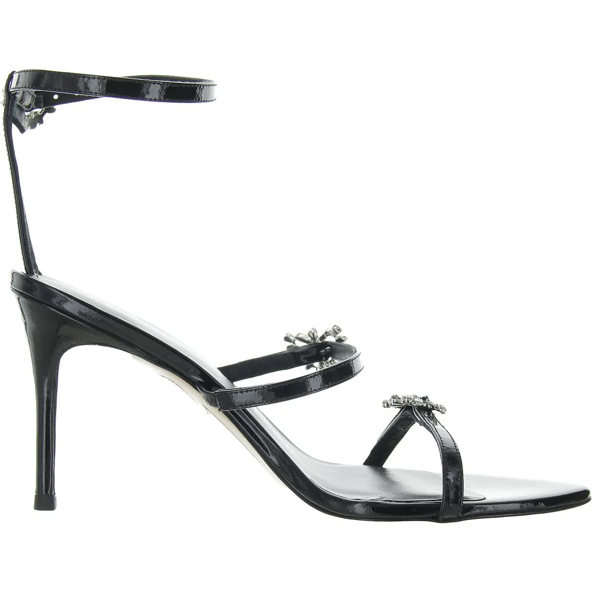 Grace Mid Womens Embellished Patent Leather Heels