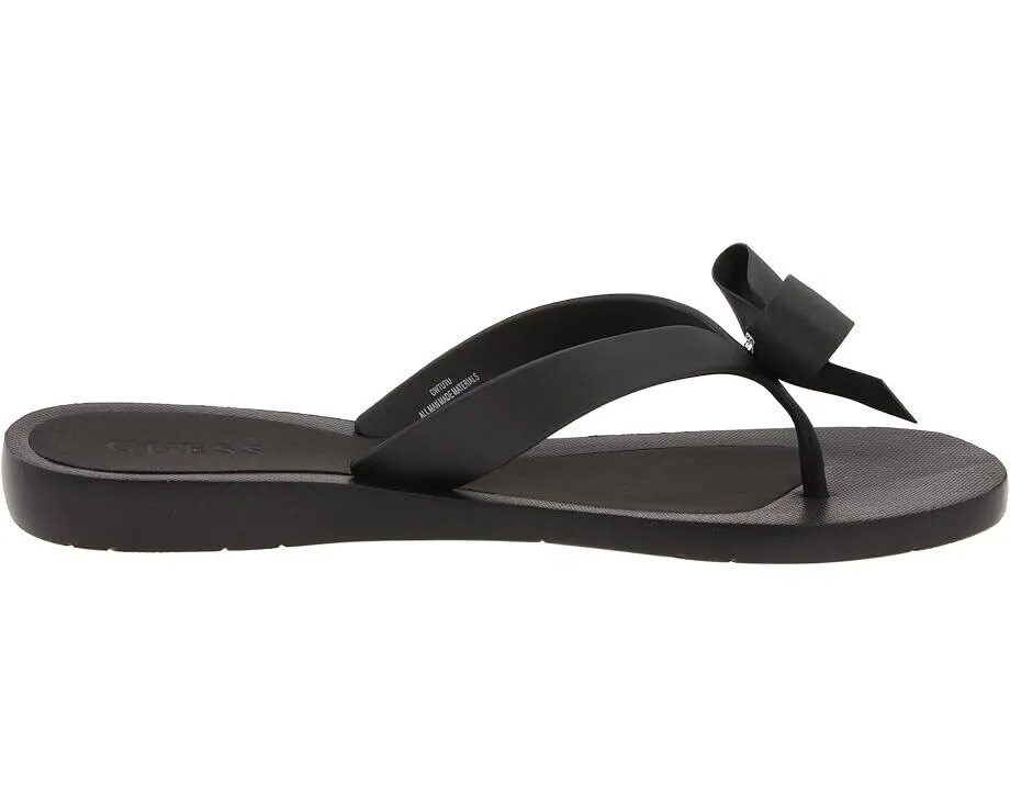 Guess Tutu Bow Flip Flop Women's US 6 Black Rhinestone Slip On Sandals ZPO2254