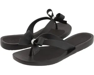 Guess Tutu Bow Flip Flop Women's US 6 Black Rhinestone Slip On Sandals ZPO2254