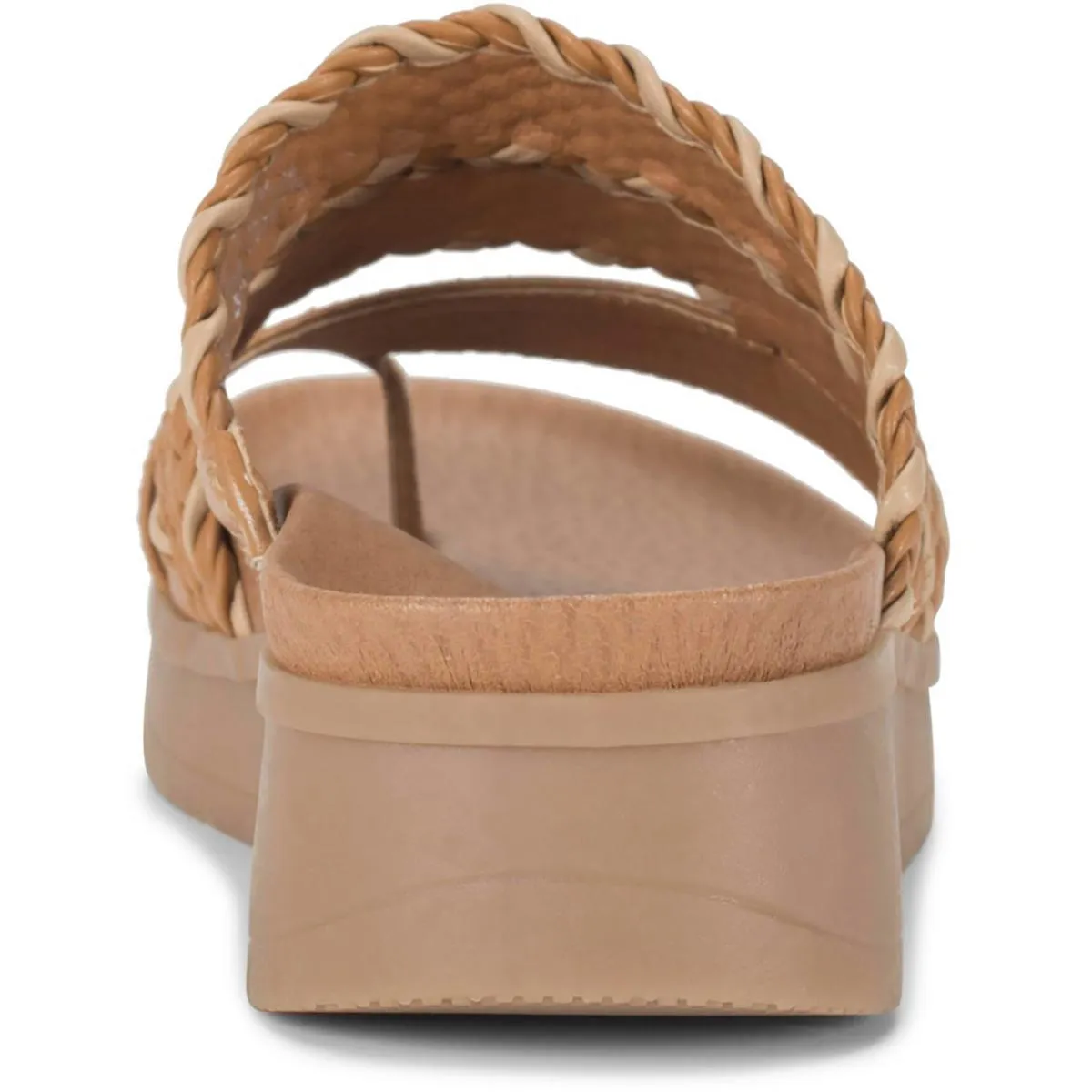Gwendalyn Womens Faux Leather Slip On Wedge Sandals