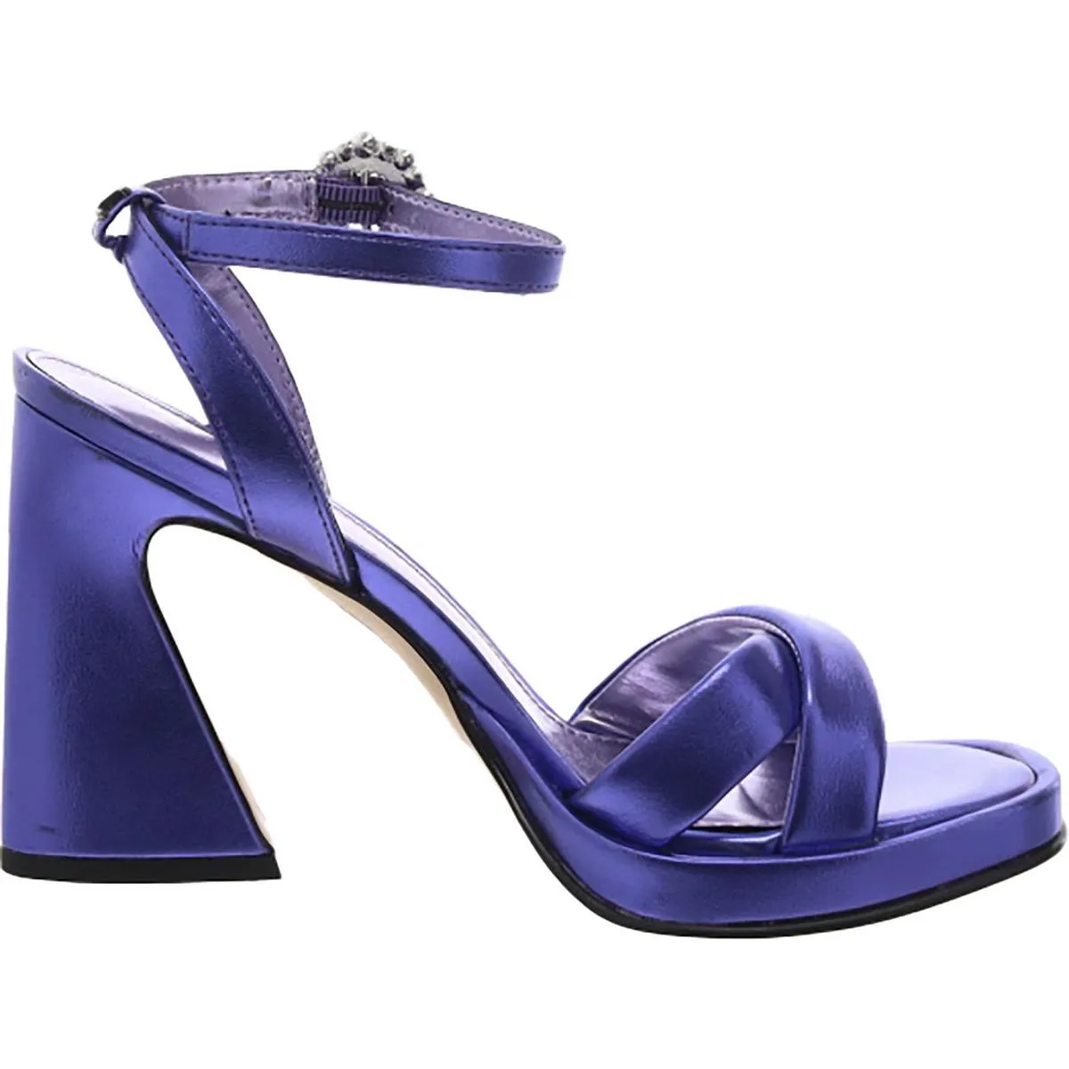 Haidyn Womens Patent Ankle Strap Heels