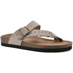 HAPPIER Womens Braided Man Made Slide Sandals