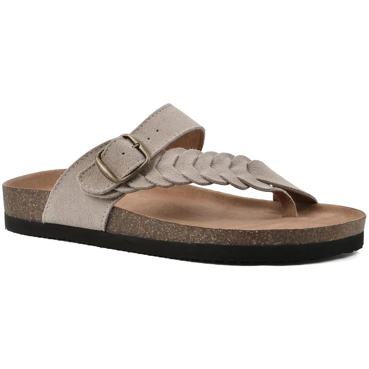 HAPPIER Womens Braided Man Made Slide Sandals