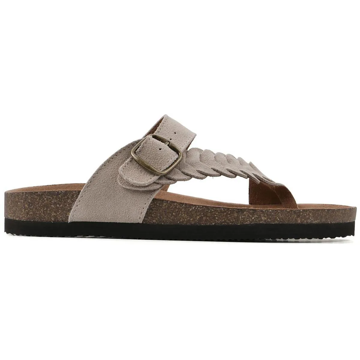 HAPPIER Womens Braided Man Made Slide Sandals