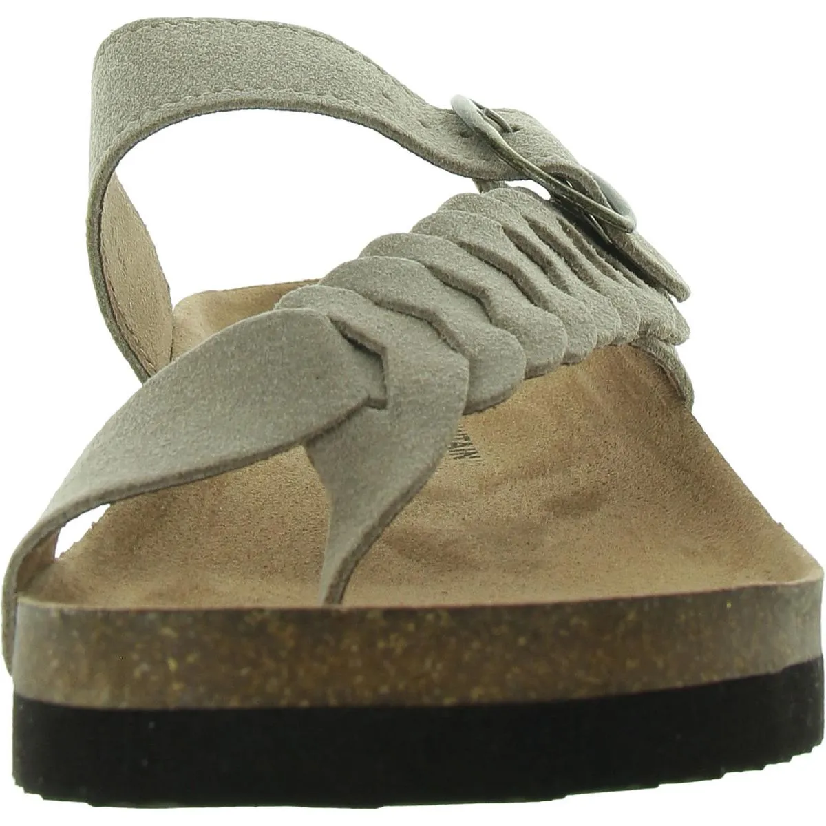 Happier Womens Toe Loop Buckle Slide Sandals