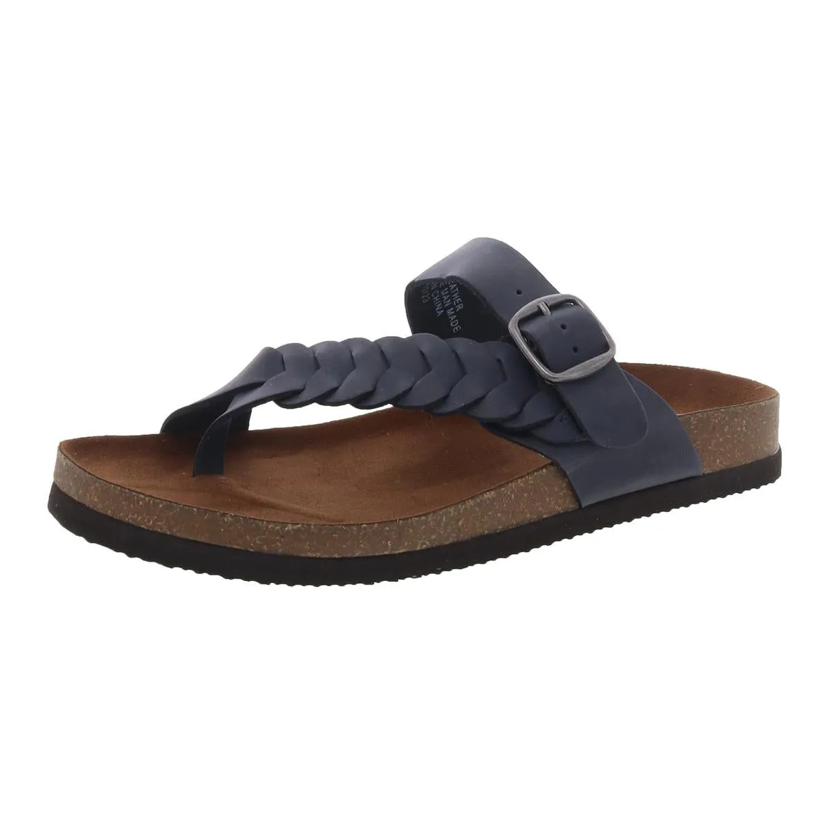 Happier Womens Toe Loop Buckle Slide Sandals