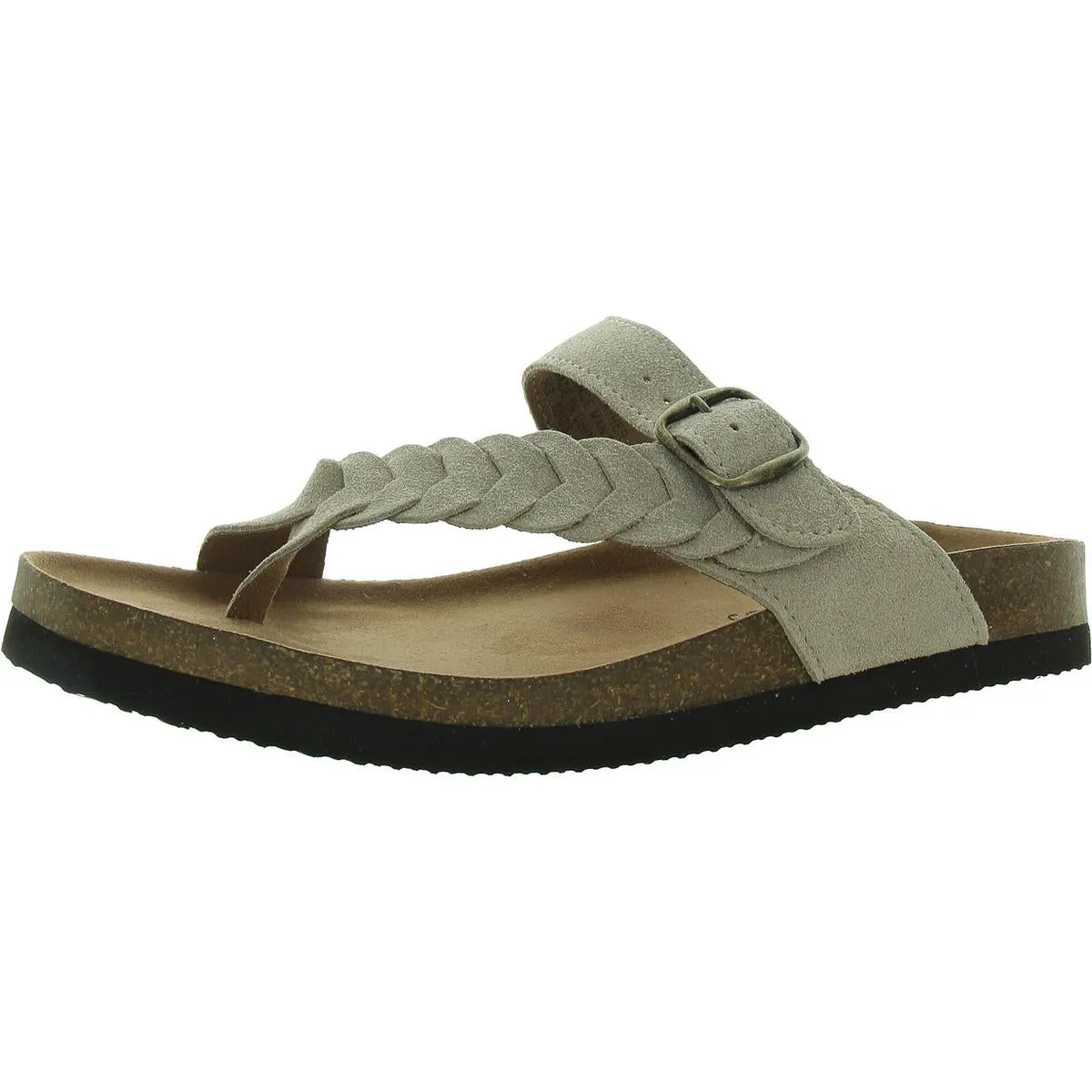 Happier Womens Toe Loop Buckle Slide Sandals