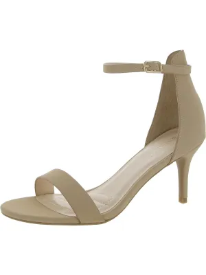 Harleen Womens Faux Leather Ankle Strap Heels
