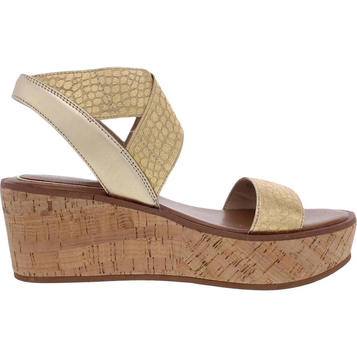 Harlow Eva Elastic Womens Leather Open Toe Wedge Sandals