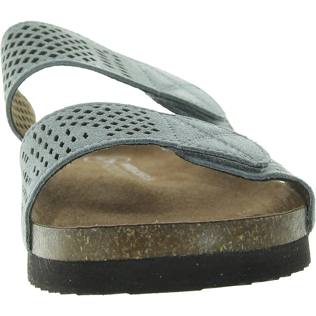 Hawkbill  Womens Embossed Faux Suede Slide Sandals