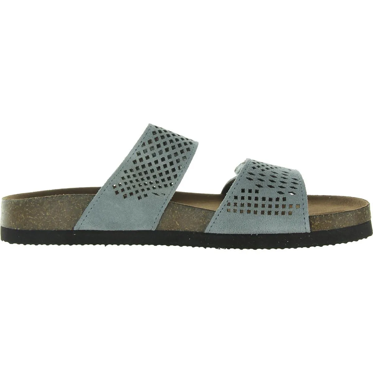 Hawkbill  Womens Embossed Faux Suede Slide Sandals