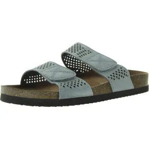 Hawkbill  Womens Embossed Faux Suede Slide Sandals