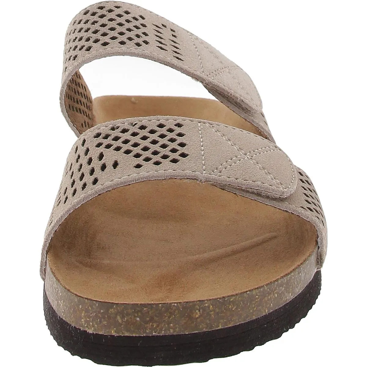 Hawkbill  Womens Embossed Faux Suede Slide Sandals