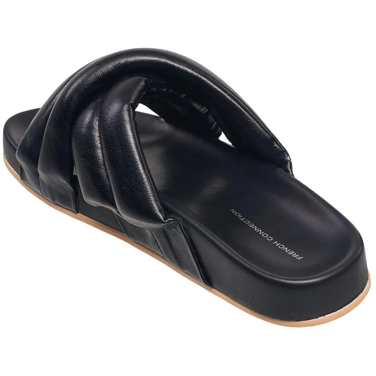 Hayden Womens Vegan Leather Footbed Slide Sandals