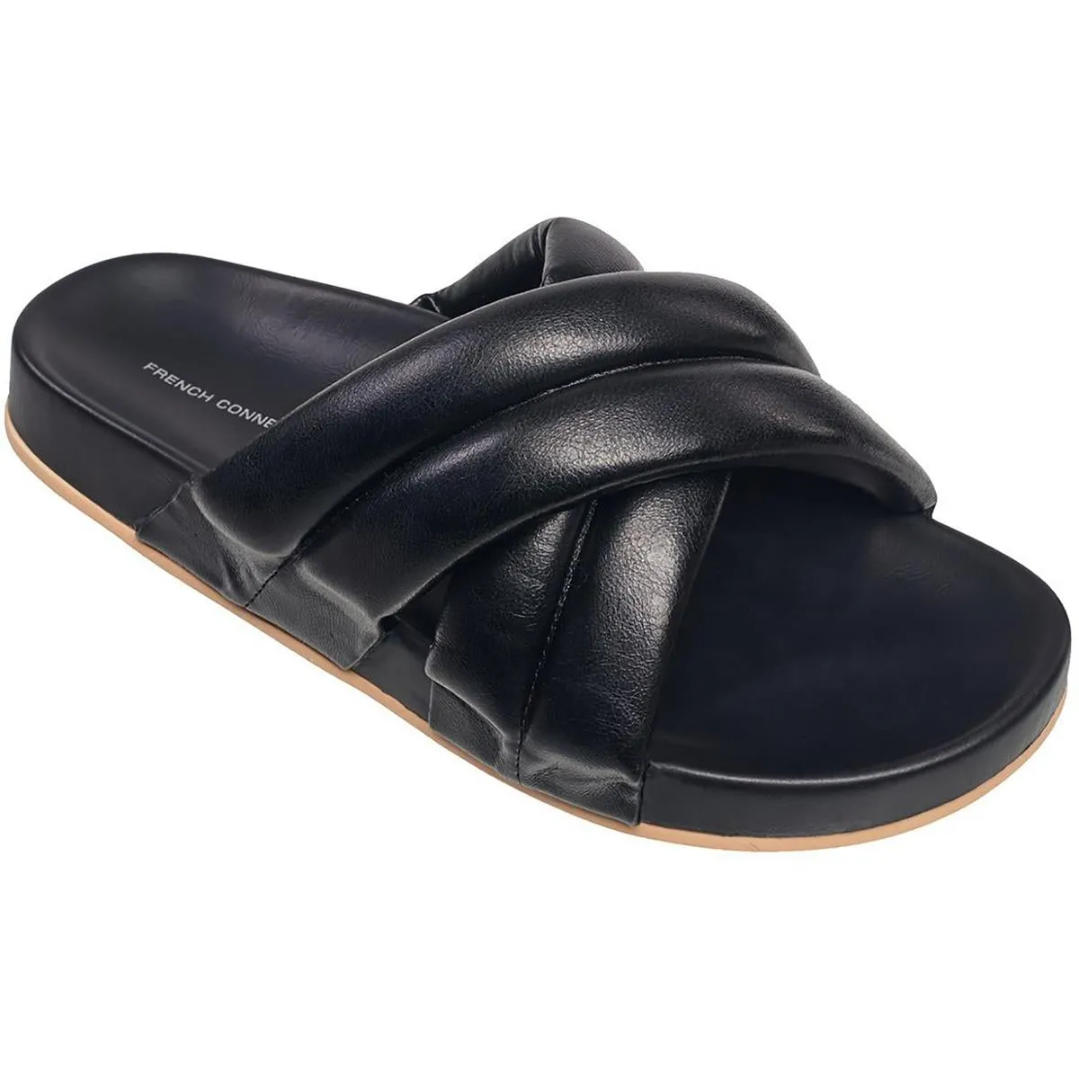 Hayden Womens Vegan Leather Footbed Slide Sandals