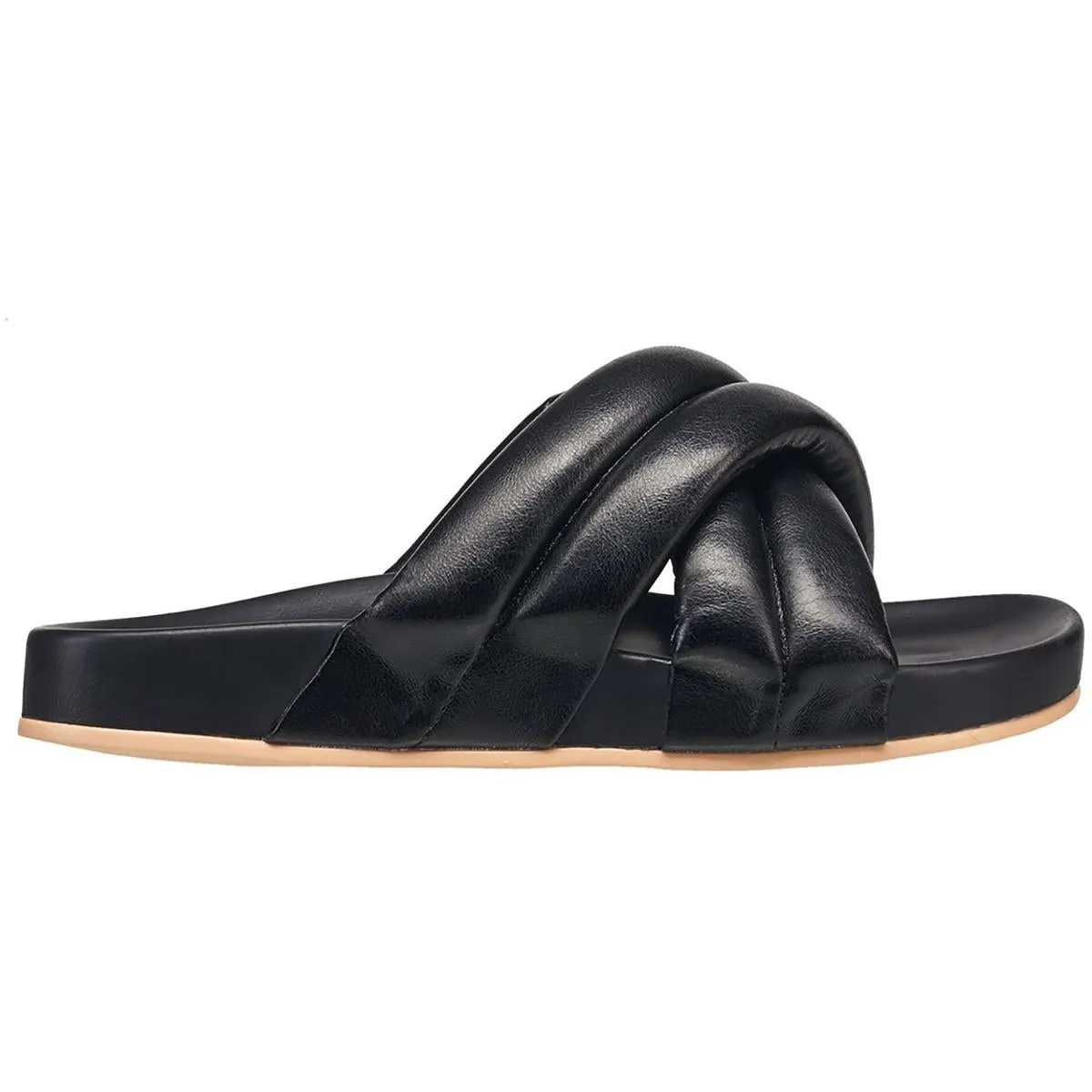 Hayden Womens Vegan Leather Footbed Slide Sandals
